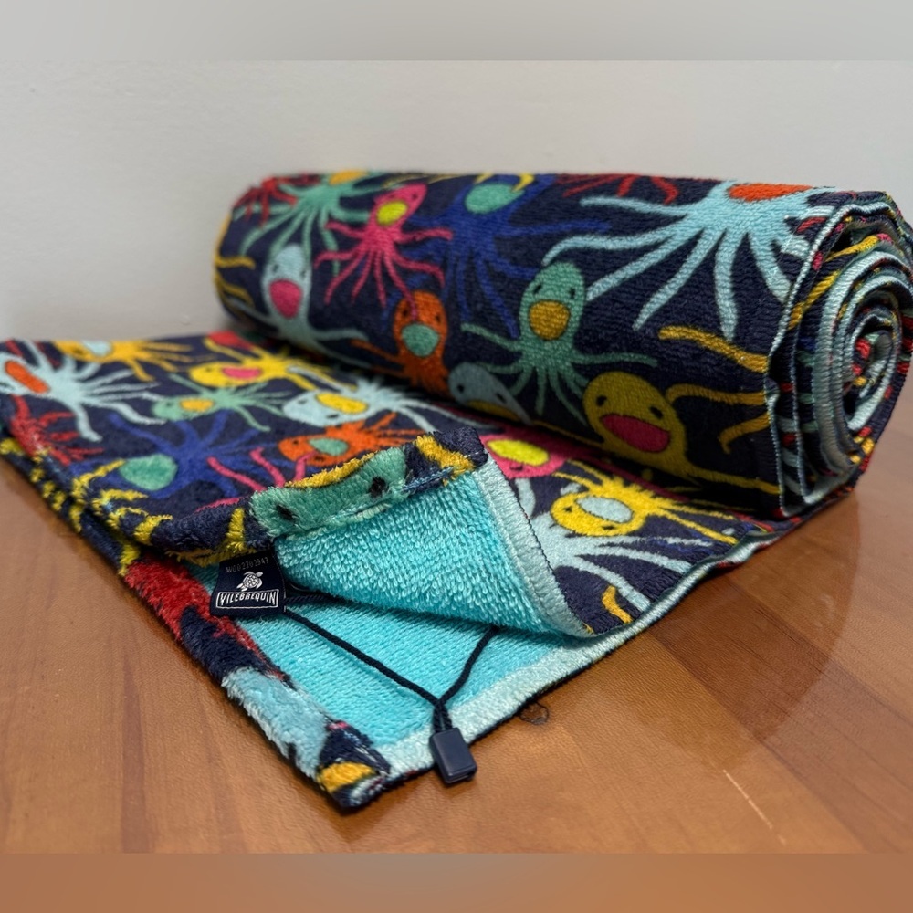 Vilebrequin Blue Marine Octopus Towel - Picture 3 of 7